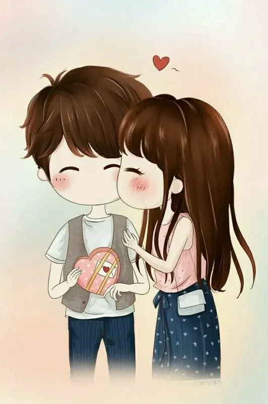 Hình ảnh cặp đôi yêu nhau chất anime, thể hiện sự ngọt ngào và cá tính riêng biệt