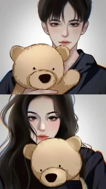 Ảnh cute anime đôi thể hiện tình yêu trong sáng và dễ thương của các cặp đôi