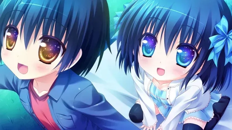 Hình ảnh anime đôi bạn thân dễ thương, thể hiện tình bạn gắn bó không rời