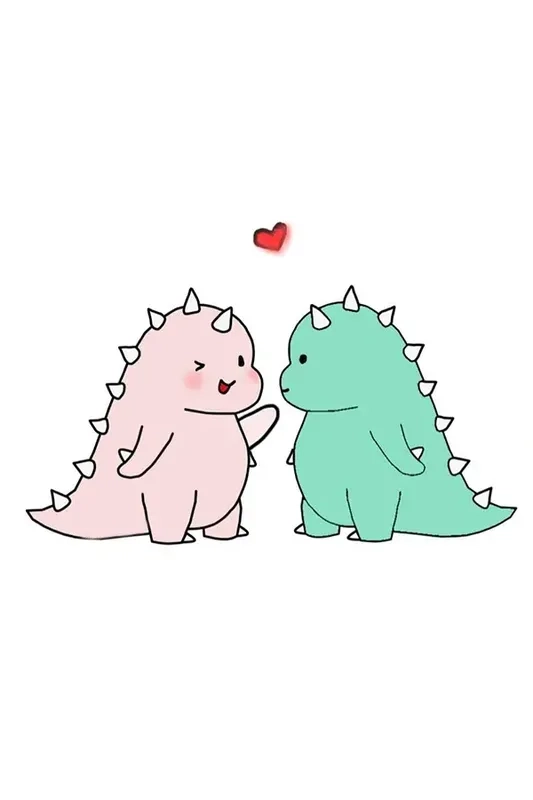 Avatar khủng long cute cho cặp đôi, mang đến sự độc đáo và đáng yêu