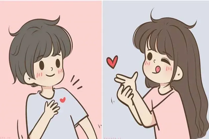 Ảnh cặp đôi nam nữ anime dễ thương, phù hợp cho các cặp đôi yêu thích phong cách anime