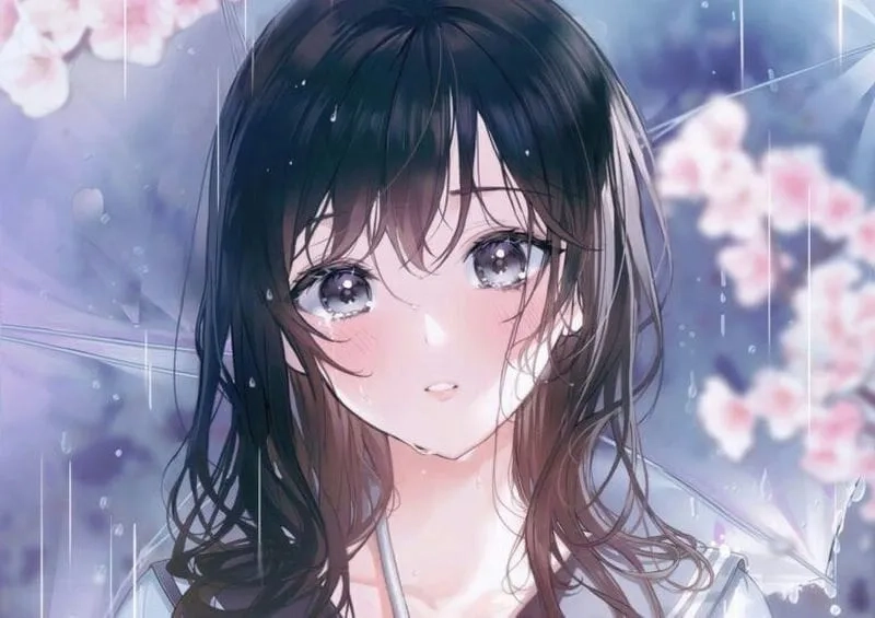 Avatar anime nữ trắng đen, phong cách đơn giản nhưng mạnh mẽ.