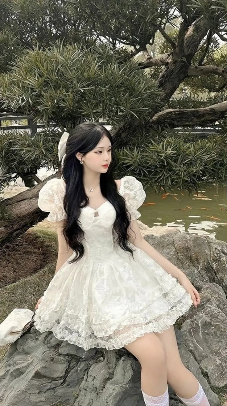 Váy trắng 2 dây, vẻ đẹp thanh lịch và quyến rũ.