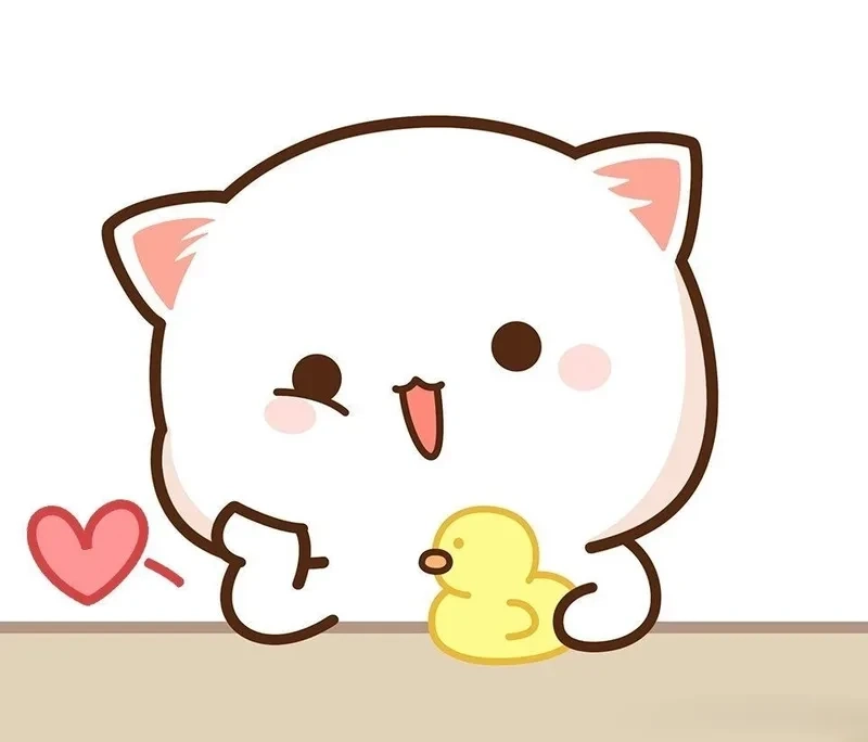Hình trái tim cute meme mèo tặng hoa, biểu tượng của tình yêu ngọt ngào.