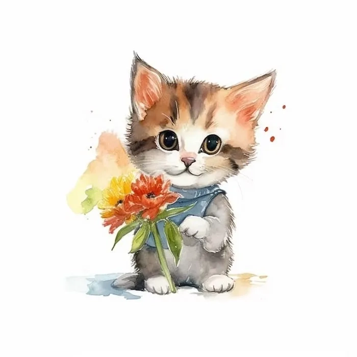 Ảnh meme mèo tặng hoa khiến người xem không thể ngừng mỉm cười.