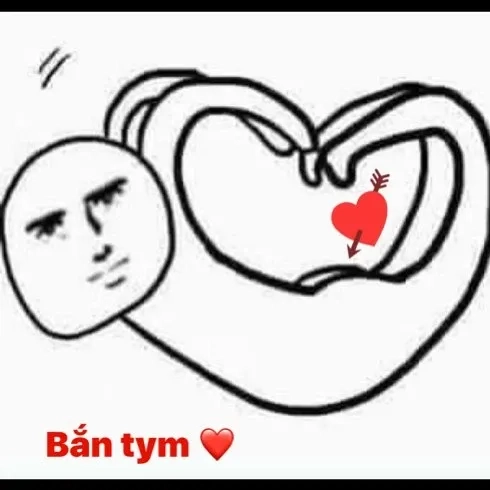 Lan tỏa tình cảm qua meme bắn trái tim siêu dễ thương.