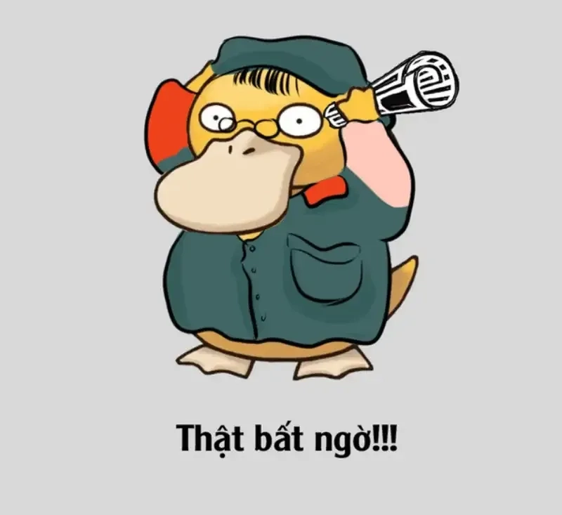 Meme con vịt cầm dao vừa hài hước vừa sáng tạo.