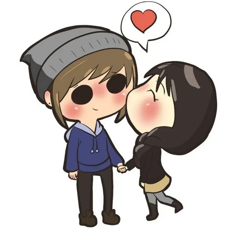 Ảnh cặp đôi anime chibi cute rời siêu dễ thương cho cặp đôi yêu xa ngọt ngào