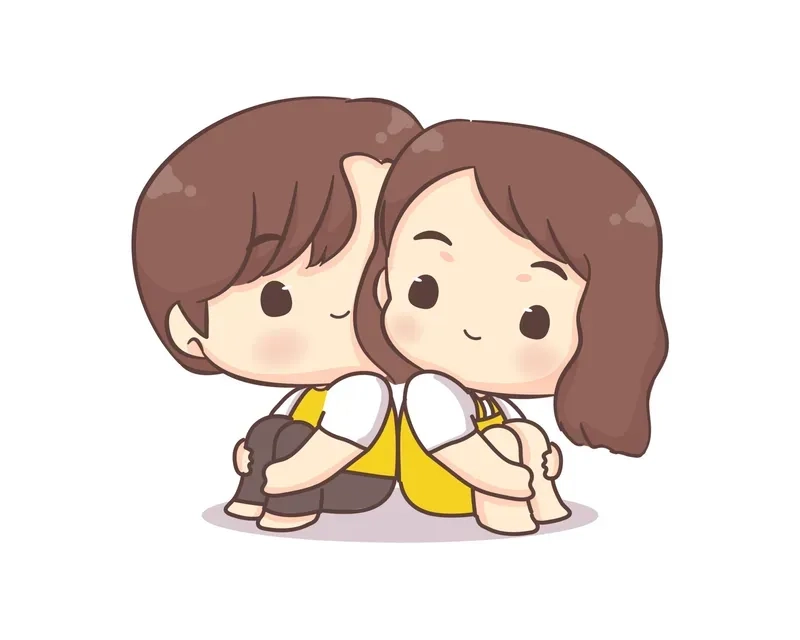Hình cặp đôi chibi cute siêu ngộ nghĩnh dành cho các cặp đôi đáng yêu