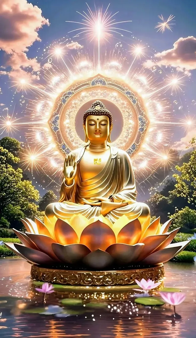 Ảnh phật a di đà làm hình nền điện thoại đẹp thanh tịnh