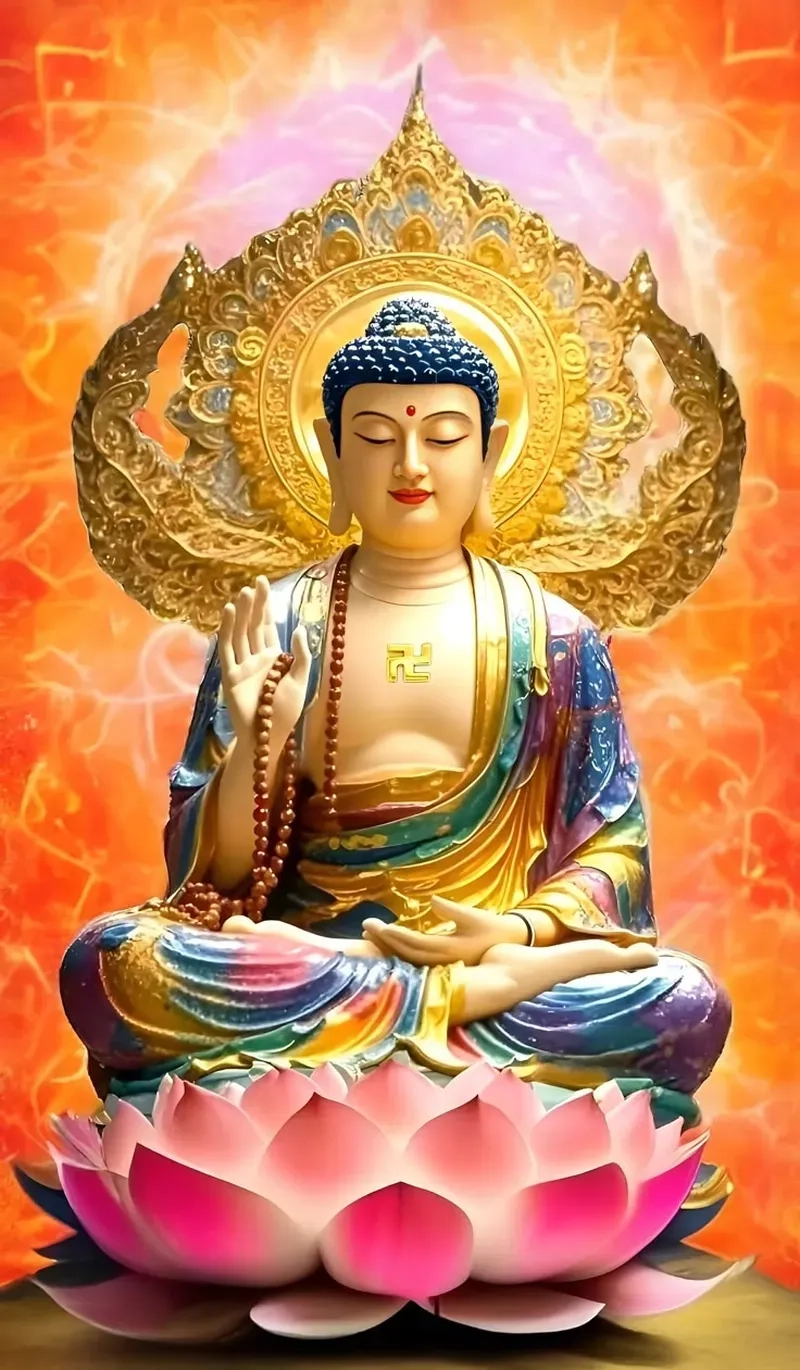 Hình ảnh phật a di đà ánh sáng trí tuệ chiếu rọi tâm linh
