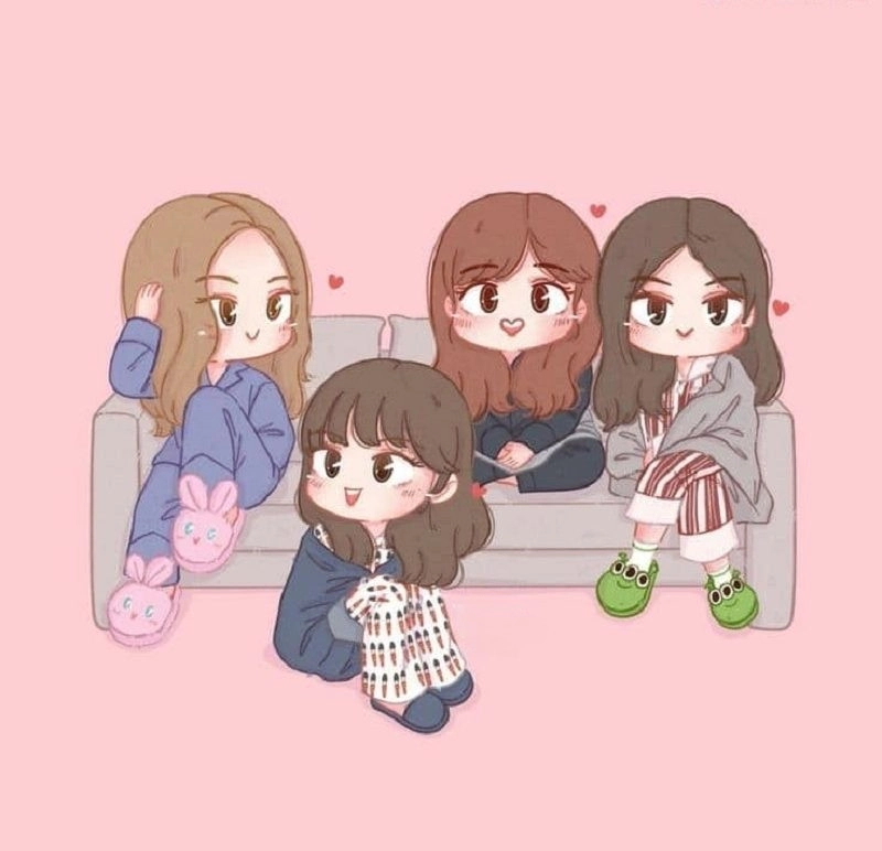 Chibi black pink đáng yêu phù hợp làm avatar