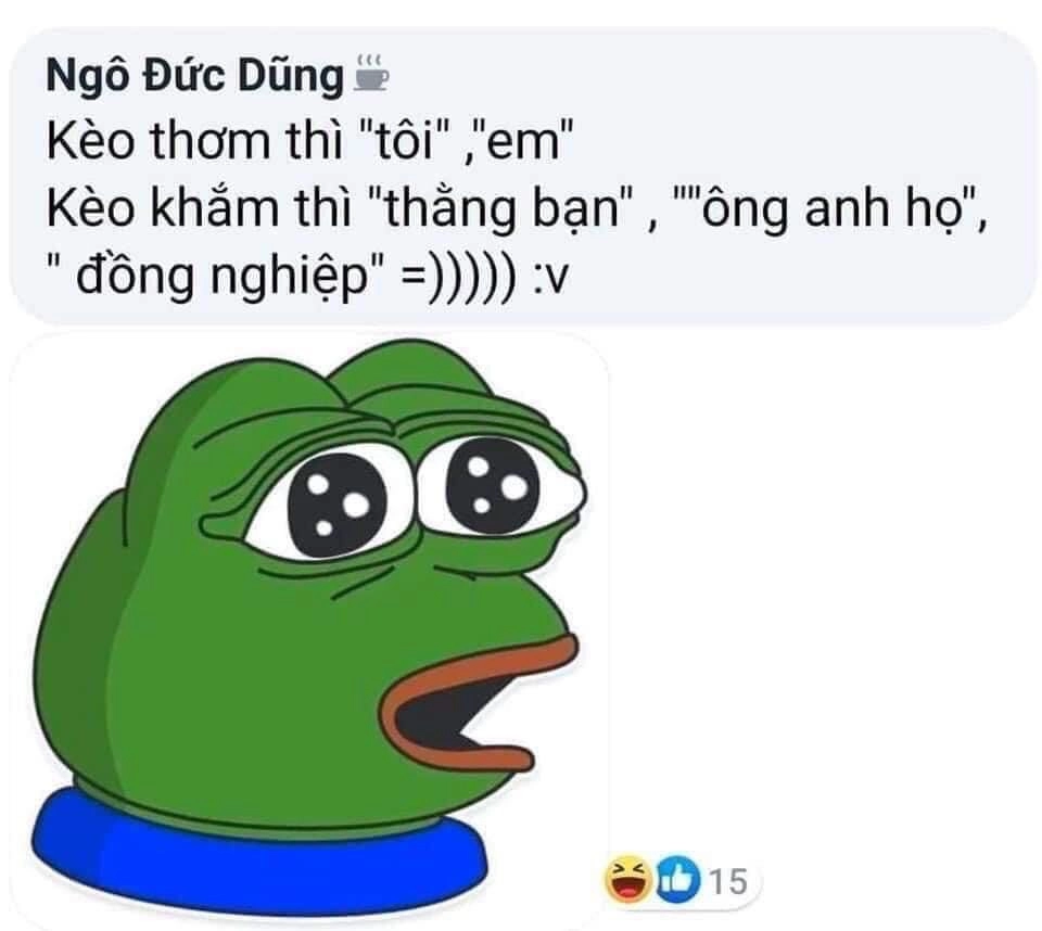 Meme ếch xanh khóc thể hiện buồn hài hước