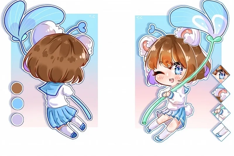 Mèo simmy chibi có tạo hình dễ thương đáng yêu