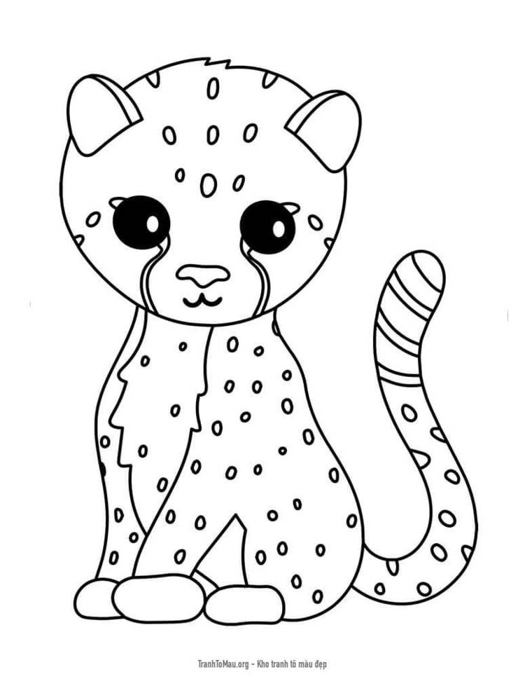 Hình tô màu báo cho bé rèn luyện sáng tạo