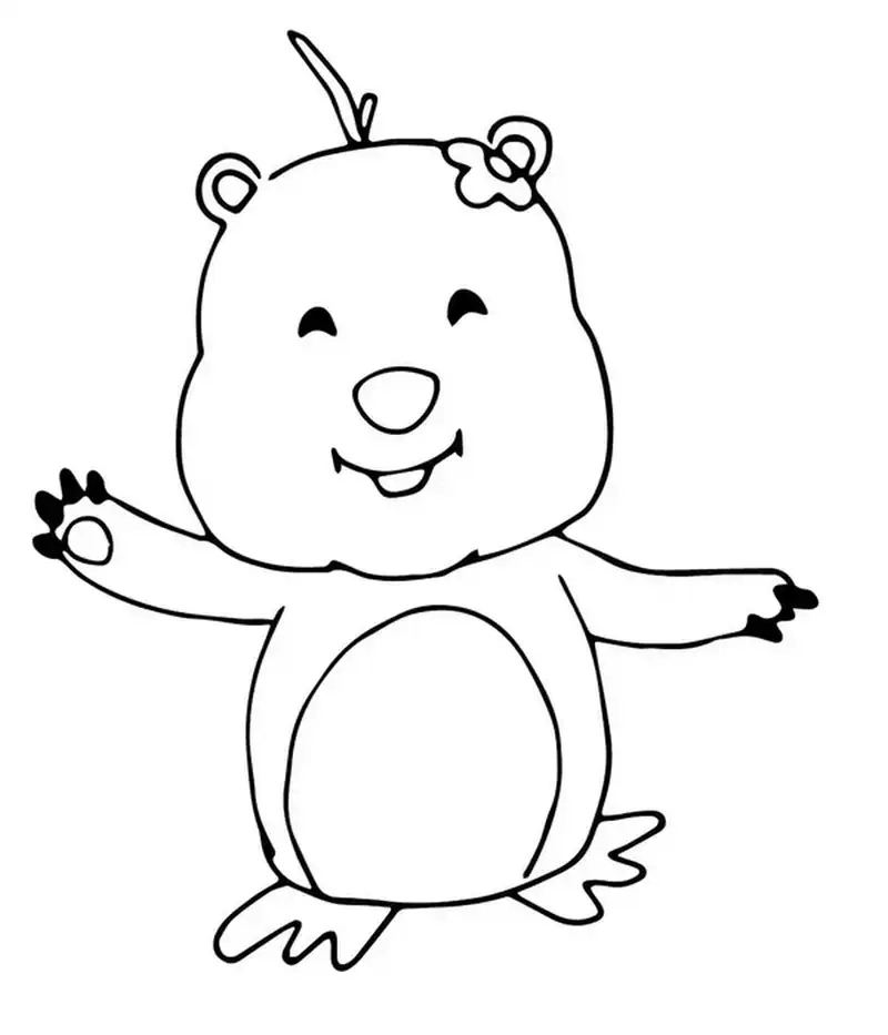 Tranh tô màu Loopy và Capybara đáng yêu, ngộ nghĩnh.