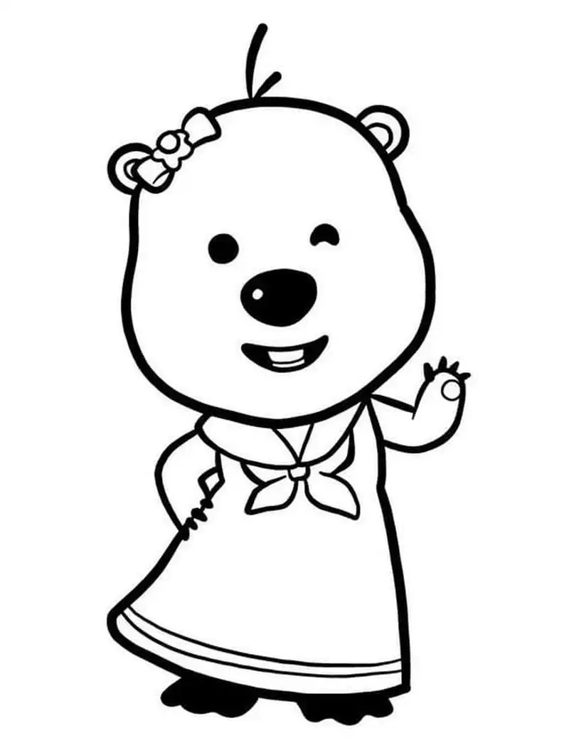 Tranh tô màu Loopy cho bé với hình ảnh dễ thương, dễ tô.