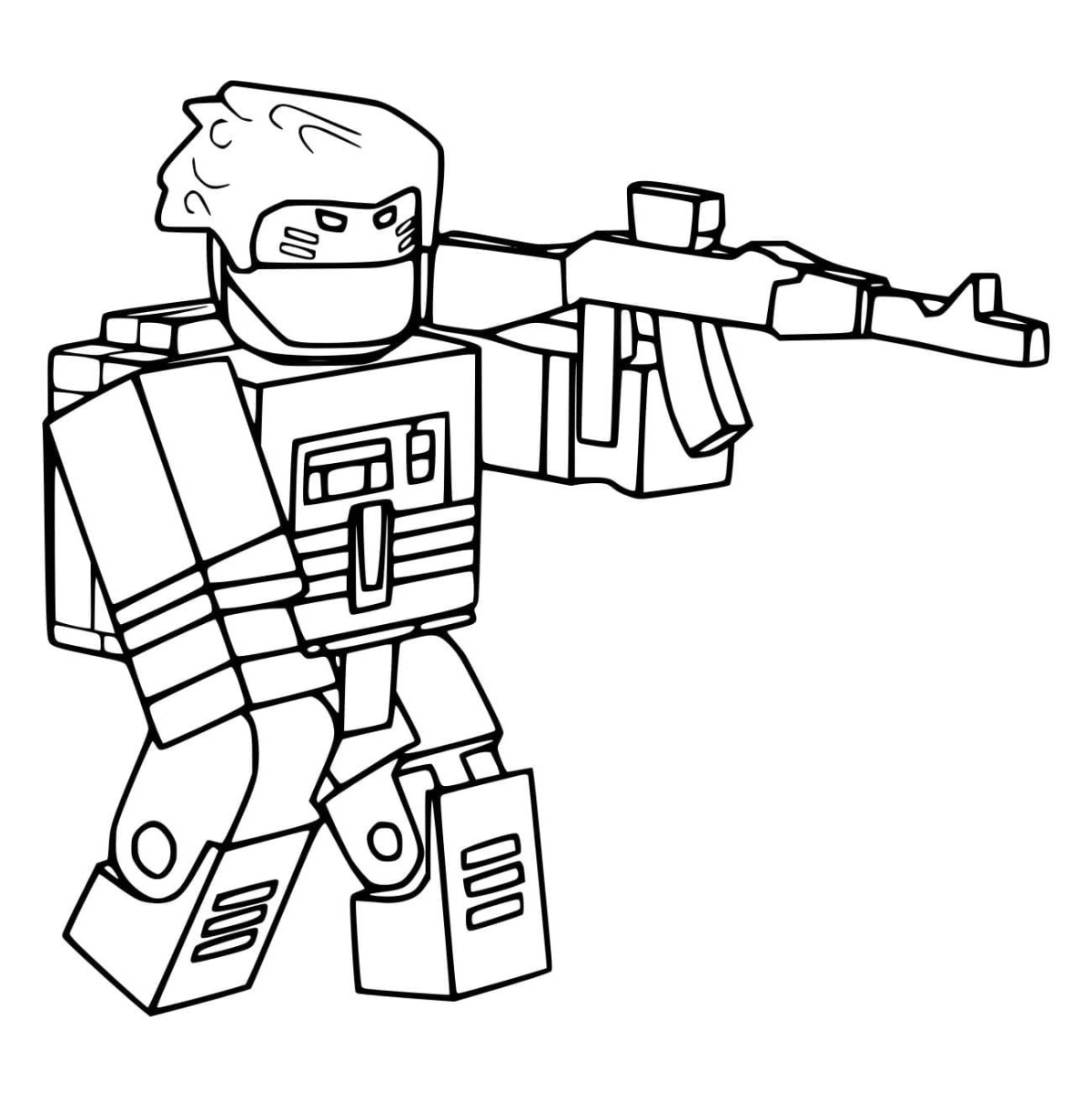 Tranh tô màu Roblox cho bé trai với nhân vật năng động.